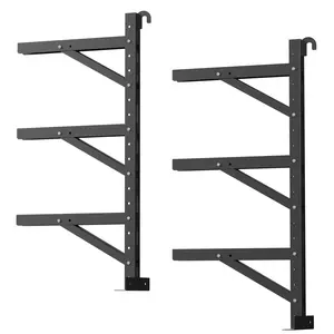 Garvee 2 Pack 3-Tier Adjustable Shipping Container Shelving Racks with No-Drill Installation Brackets, Hanging Supports for Vertical Storage, 1100 LB Capacity