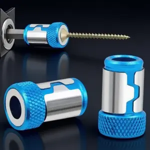 Magnetic Screw Ring with Detachable Design - 1/4" Hex Bit Adapter for Drill/Screwdriver, Metal Screw Holder to Boost DIY/Home Repair Efficiency - Essential for Decor & Fixes, Replaceable Screwdriver Bits