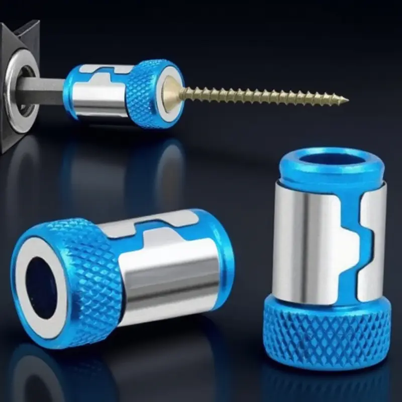 Magnetic Screw Ring with Detachable Design - 1/4" Hex Bit Adapter for Drill/Screwdriver, Metal Screw Holder to Boost DIY/Home Repair Efficiency - Essential for Decor & Fixes, Replaceable Screwdriver Bits