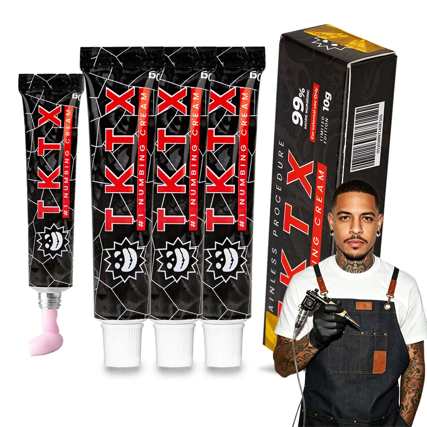 TXTK Tattoo Numbing Cream | Limited Edition 99% VeryStrong | For Tattoos | Laser Removal | Waxing | EyebrowThreading | Tattoo External Cream 10g