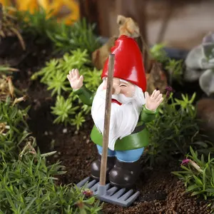 2 Piece Dwarf Wall Bumper Figurines, Garden Decoration Resin Crafts, Fun Home Gift, Hand-Painted Dwarf Scene Decorations, Garden Accessories