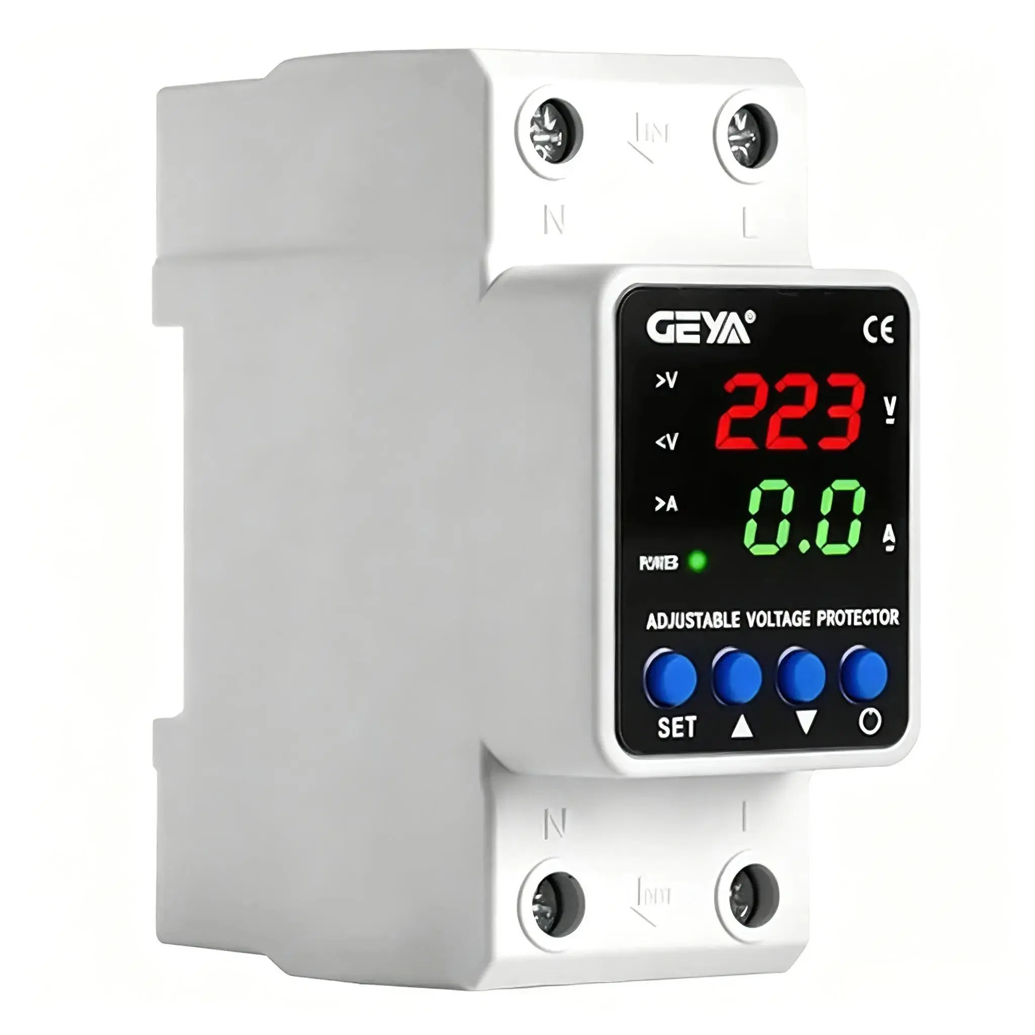 63A Din Rail Automatic Over-Under Voltage Protection Device (gps6-va5) - 110V/220V, Current-Voltage Display, Adjustable Protection Range, for Cuba Residential Off-Grid Solar Systems, Household Appliances