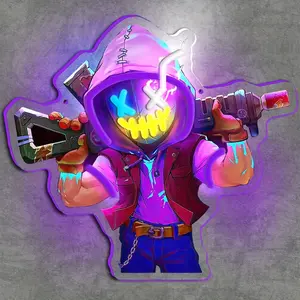 UV Printed Gaming Character Neon Sign with Vibrant Colors and Detailed Design for Gaming Enthusiasts