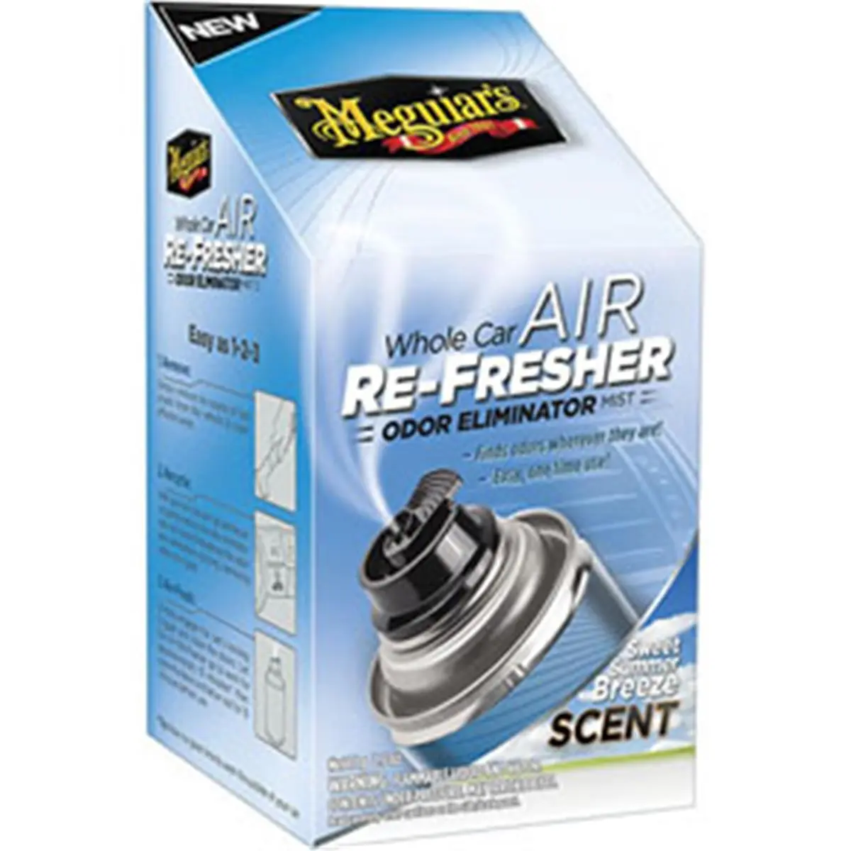 Meguiar's MGL-G16602 Air Re-Fresher Mist Spray, Summer Breeze Scent, 2.5oz Odor Eliminator for Car Interior Freshness & Whole Car Coverage