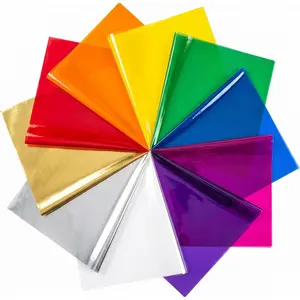 120 Cellophane Sheets 8x8 in (10 Colors Silver & Gold Included) - Colored Cellophane Transparent Paper for Crafts - Colored Saran Wrap - Cello Wrapping