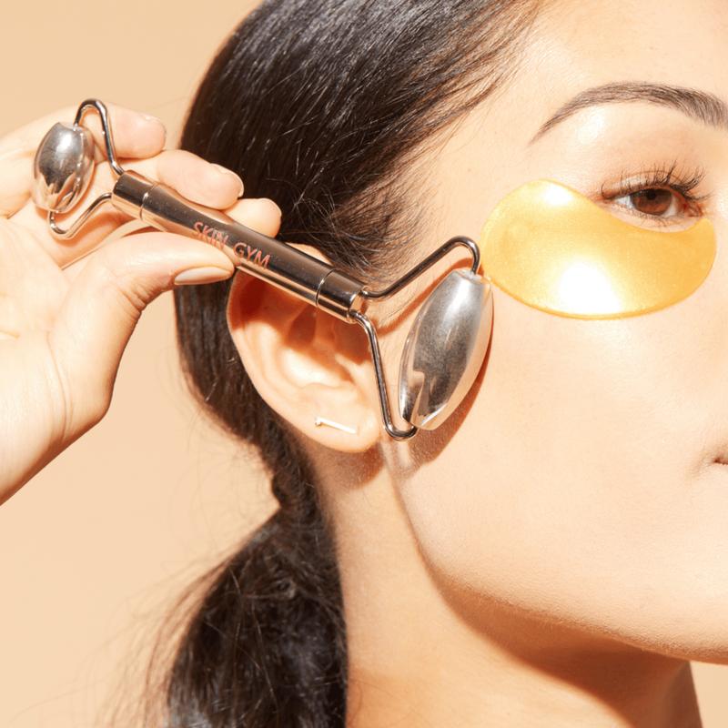 Skin Gym Cryo Stainless Steel Facial Roller for Face Lifting & Lymphatic Drainage Tool Dual-Ended Dermaplaning Device