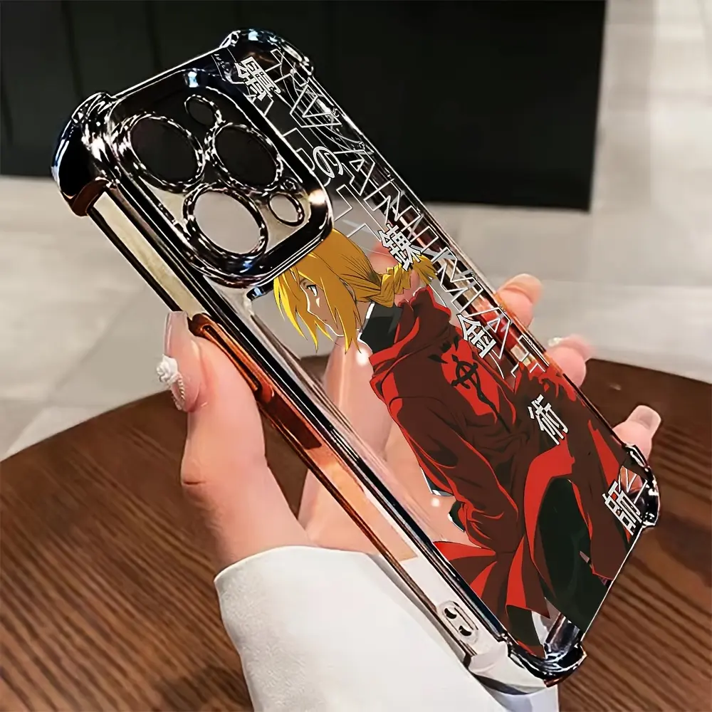 Edward Elric Fullmetal Alchemist Smartphone Case - Shockproof Transparent Soft Cover with Protection, Compatible with iPhone 16,15,14,13,12,11 Pro Max,X,XR,XS MAX,8,7 Plus