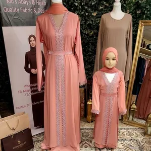 mom and me abaya pink