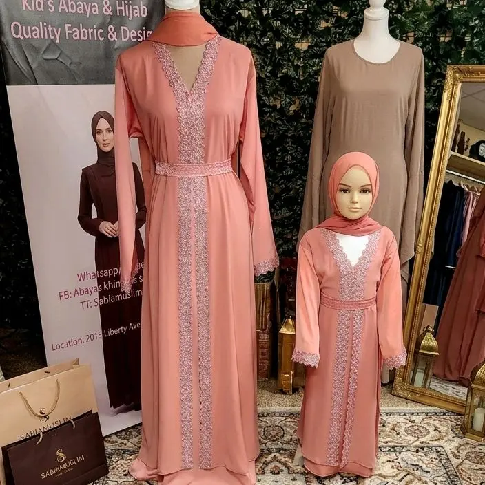 mom and me abaya pink mom and me abaya pink
