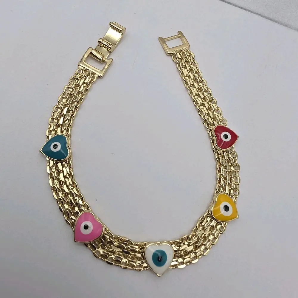 HEART'S  color's beautiful bracelet new style gold-plated 7"inches