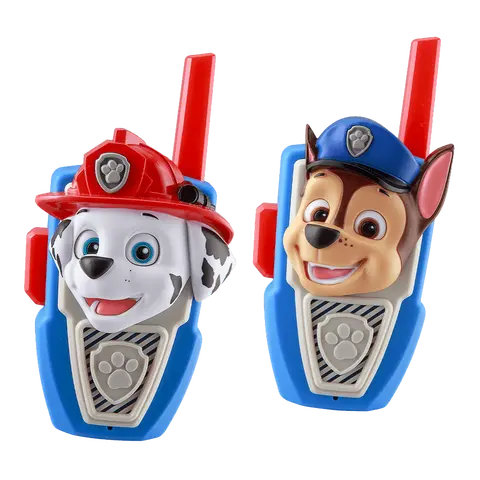 Paw Patrol Cartoon Walkie Talkies for Kids 3+, 2-Player Plastic Kid-Friendly Electronics Toy, Durable, Lightweight, Easy Controls, Extended Range, Static-Free Messages, Indoor or Outdoor Games