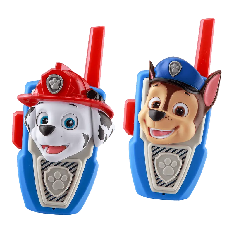 Paw Patrol Cartoon Walkie Talkies for Kids 3+, 2-Player Plastic Kid-Friendly Electronics Toy, Durable, Lightweight, Easy Controls, Extended Range, Static-Free Messages, Indoor or Outdoor Games