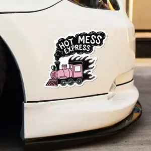 1PC Pink Train Sticker Fun and Quirky Vinyl Sticker, Suitable for Planners, Diaries, and Notebooks with Cute and Thoughtful Designs, Suitable for Meditation, Health Enthusiasts, and Book Lovers with Fashion, Art, and Positivity