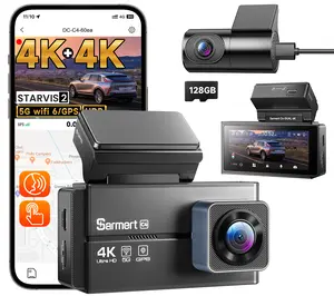 4K+4K Dual Dash Cam Front and Rear, Free 128GB Card, Built-in GPS & 5G WiFi, STARVIS 2 Night Vision, 24H Parking Mode