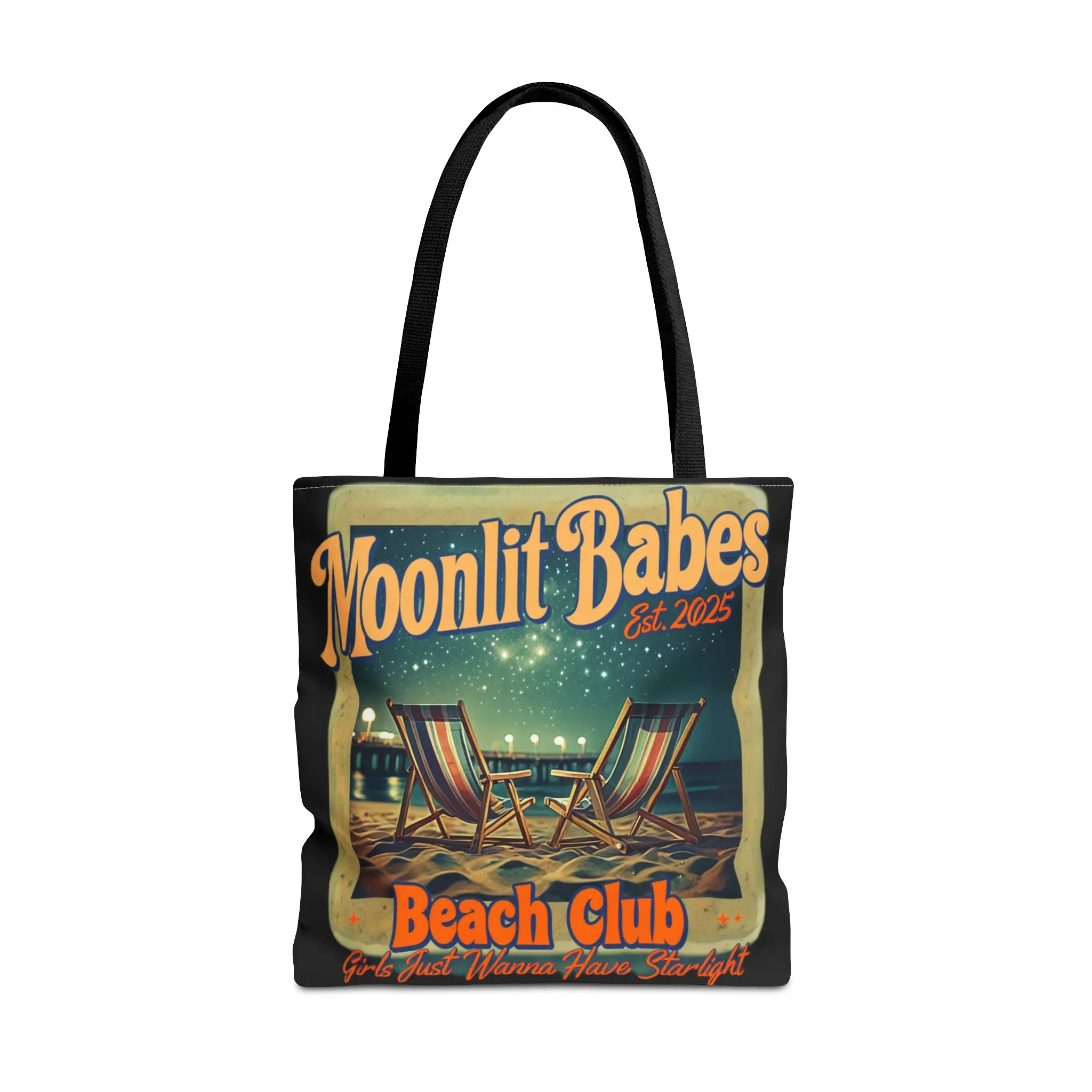 Moonlit Personalized Beach Club Tote Bag, Summer Vibes - Ideal for Beach Nights, Gifts for Her, Travel, Poolside Essentials, Vacation.