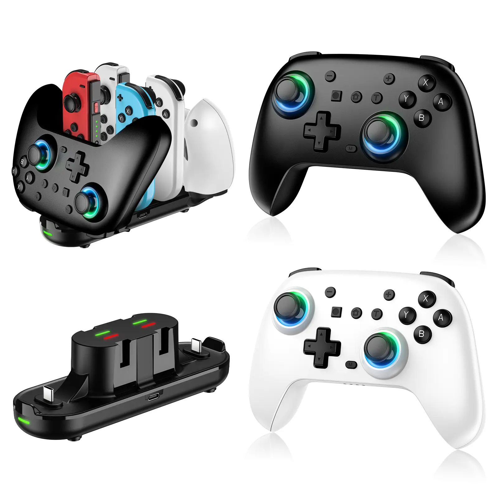 VIDPPLUING Wireless Game Controllers 2-Pack for Switch, Console & PC Gaming - Human-Centric Ergonomic Grip, Anti-Slip Texture, Dual-Color Design
