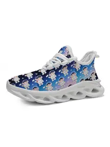 Exclusive Kids Astronaut Print Casual Training Shoes, Anime Style Art Fashion, Vibrant Gradient Design, Comfortable Breathable Thick Sole