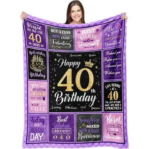 40th Birthday Gifts Women Unique, Happy 40th Birthday Gifts for Women, 40th Birthday Gift Idea, 40 Year Old Birthday Gifts for Women, Gifts for 40 Year Old Women, 40th Bday Decor Gifts Blanket 50"x60"