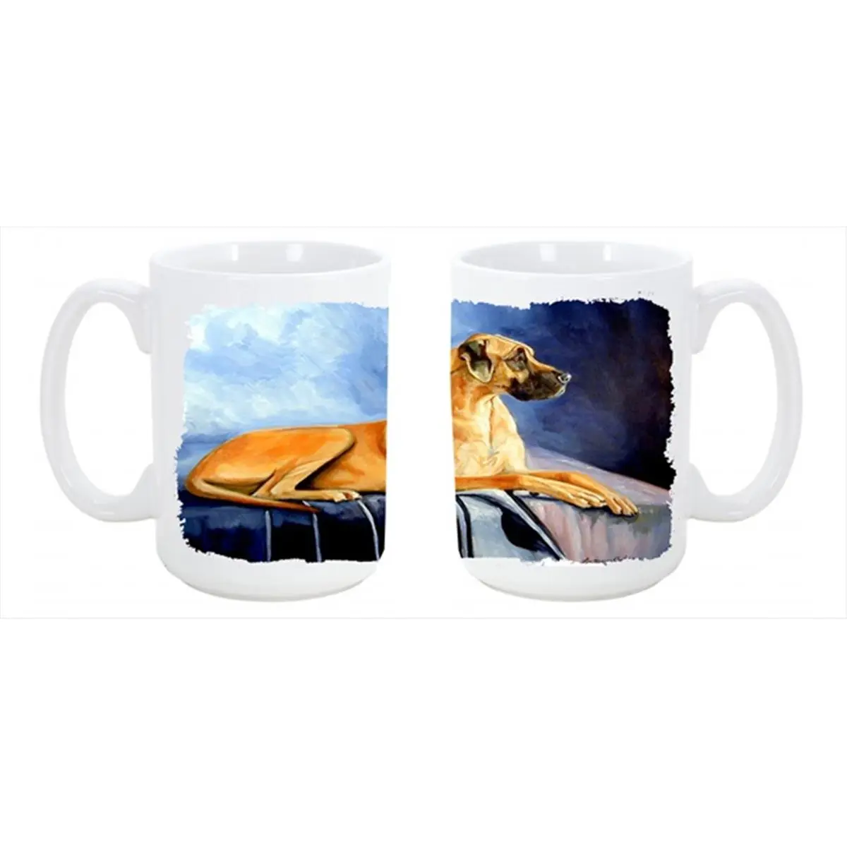 Carolines Treasures 7204CM15 15 oz Natural Fawn Great Dane Ceramic Coffee Mug, Tea Cup, Dishwasher-Safe, Microwavable Drinkware