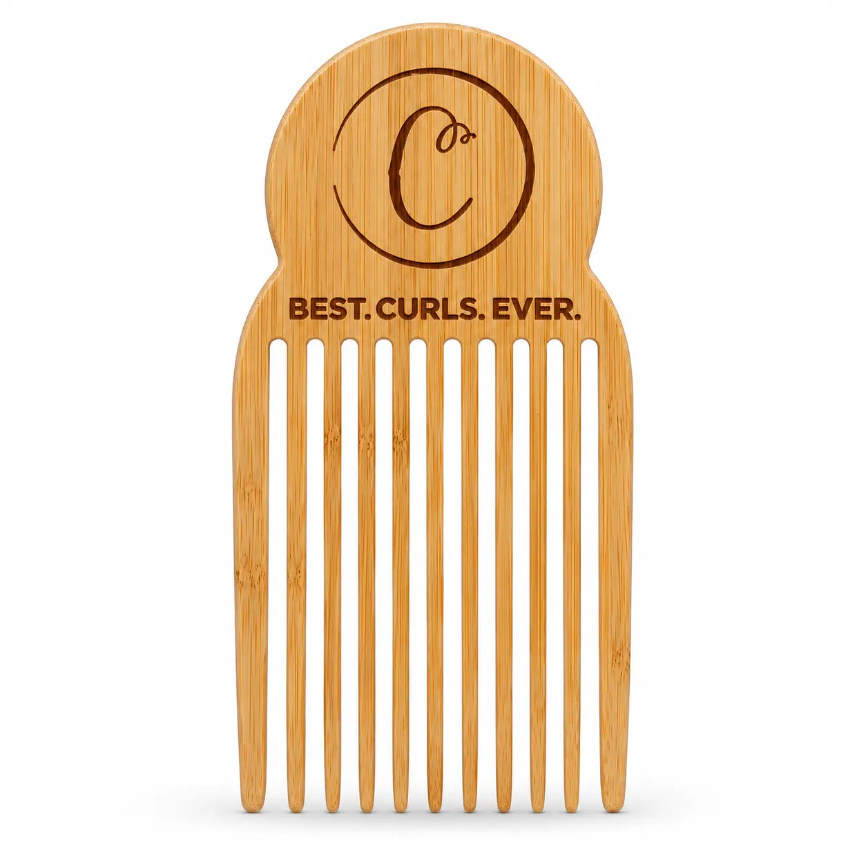 Controlled Chaos Bamboo Hair Pick for Curly & Coily Hair – Wide Tooth Detangling Comb for Root Volume, Curl Lifting, Frizz Control & Natural Hair Styling