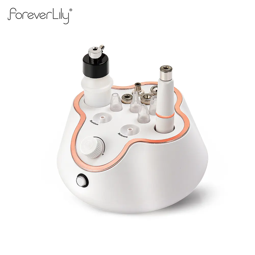 foreverlily 3-in-1 Facial Beauty Device - Diamond Microdermabrasion Machine with Water Spray Exfoliation, Diamond Handle Connection, ABS Construction, for Acne Prone & Dry Skin, Daily Use, Girlfriend Gift