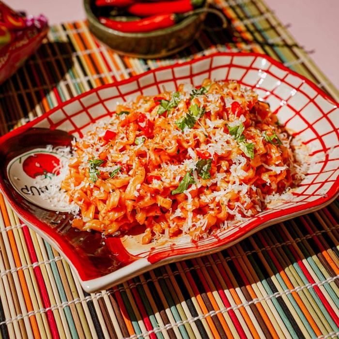 SAMYANG Korean Buldak Carbonara Stir-Fried Buldak Ramen Carbonara Hot Chicken Flavor, Carbonara Topokki, 4 Combination, 57.64oz