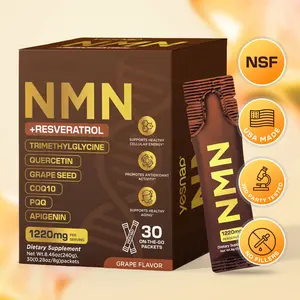 NMN + Resveratrol 1220mg | 8-in-1 Advanced NAD+ Supplement with TMG, Quercetin, CoQ10, PQQ, Grape Seed & Apigenin | Supports Cellular Energy, Healthy Aging & Antioxidant Activity | 30 On-The-Go Packets