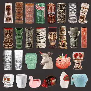 Hawaii Ceramic Tiki Tumblers Drinkware Aesthetic Tropical Mug Hawaiian