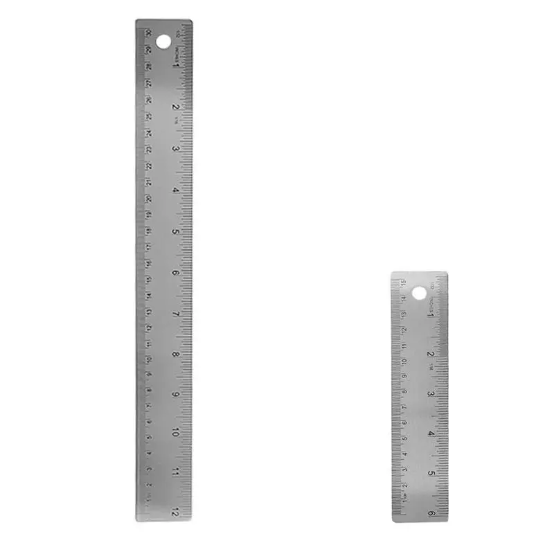 Stainless Steel Cork Back Metal Ruler, 6 Inch 12 Inch Straight Edge Cork Base Rulers, Metal Ruler Cork Backed