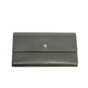 Pre-owned LOUIS VUITTON Leather small leather goods Grey Vernis International Long Wallet #3931