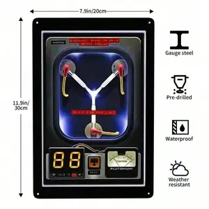 Aluminum Flux Capacitor Back to The Future Modern Artistic Decorative Plaques Office Club Art Decor for Wall Living Room Home Bathroom Bedroom Kitchen Halloween House Decoration