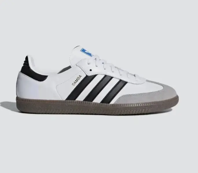 Adidas Men's Samba OG Leather Lace up Sneaker White/Black Size 10.5