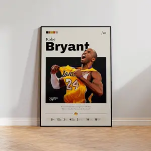 Kobe Bryant Poster, Basketball Legend Art Print, Wall Decor, Sports Memorabilia, Black Mamba Tribute, Home Decor, Motivational Artwork