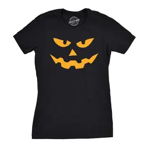 Womens Triangle Nose Pumpkin Face Funny Fall Halloween Spooky T shirt Funny Womens T Shirts Cute Vintage Fashion Casual Ladies T-Shirt Gift Halloween Tops for Women Women's Novelty Tees Black
