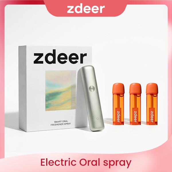 Zdee Smart Electric Oral Spray, Breath Freshener with Portable Full-Metal Body, Replaceable Flavors, Alcohol-Free, Sugar