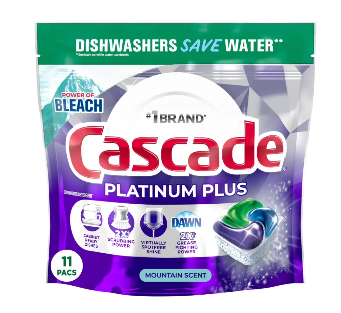 Cascade Platinum Plus Dishwasher Detergent Action Pacs, Fresh Mountain Scent, 11 Count