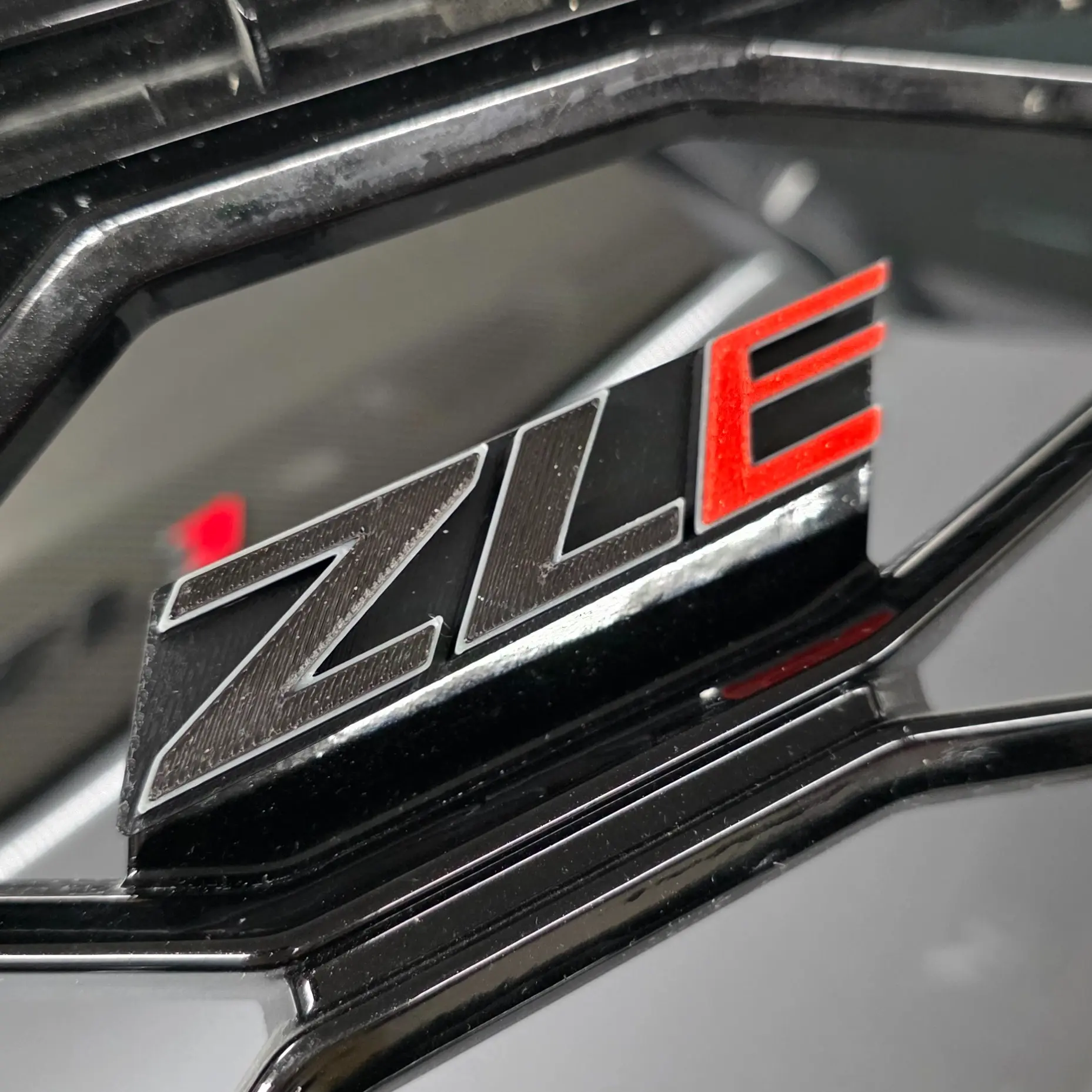 ZLE 6th Gen Front Grill Emblem for Camaro ZL1 1LE with 3M Tape Easy Install Multiple Color Options 3D Printed ASA Filament Weather, Heat, & UV Resistant