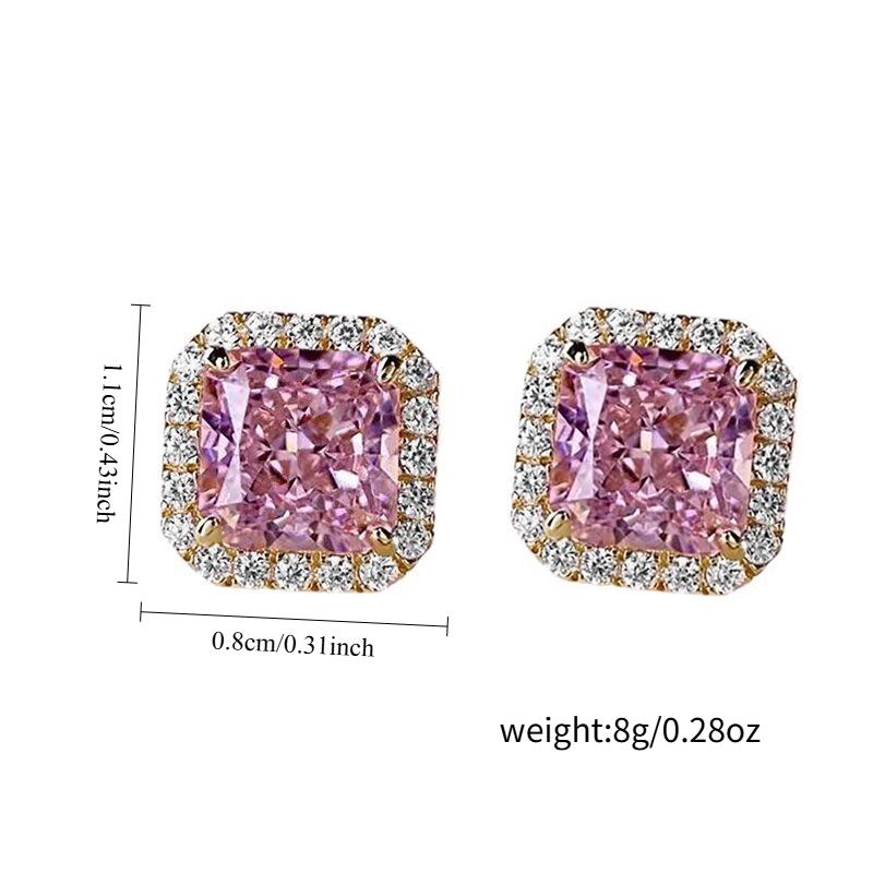 Fashionable and elegant earrings, sparkling accessories for women, earrings for women, Square inlay design,stylish accessories, casual and fashionable jewelry, Mother's Day and Valentine's Day gifts, jewelry gifts for her