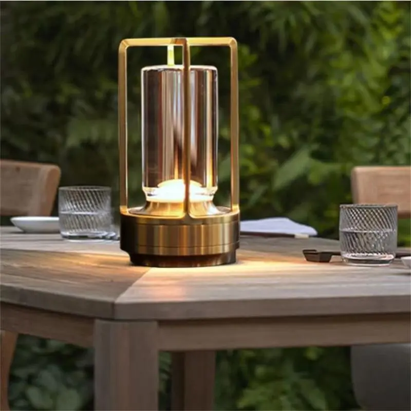Aluminum Crystal Lamp Echargeable Touch Night Light, Led Lights Bedroom, Bedside Table Lamp for Restaurant Hotel Bar Bedroom Decor LED Light Christmas Gift