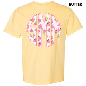 Sweet Watermelon Monogram Comfort Colors T-Shirt 'NLB'