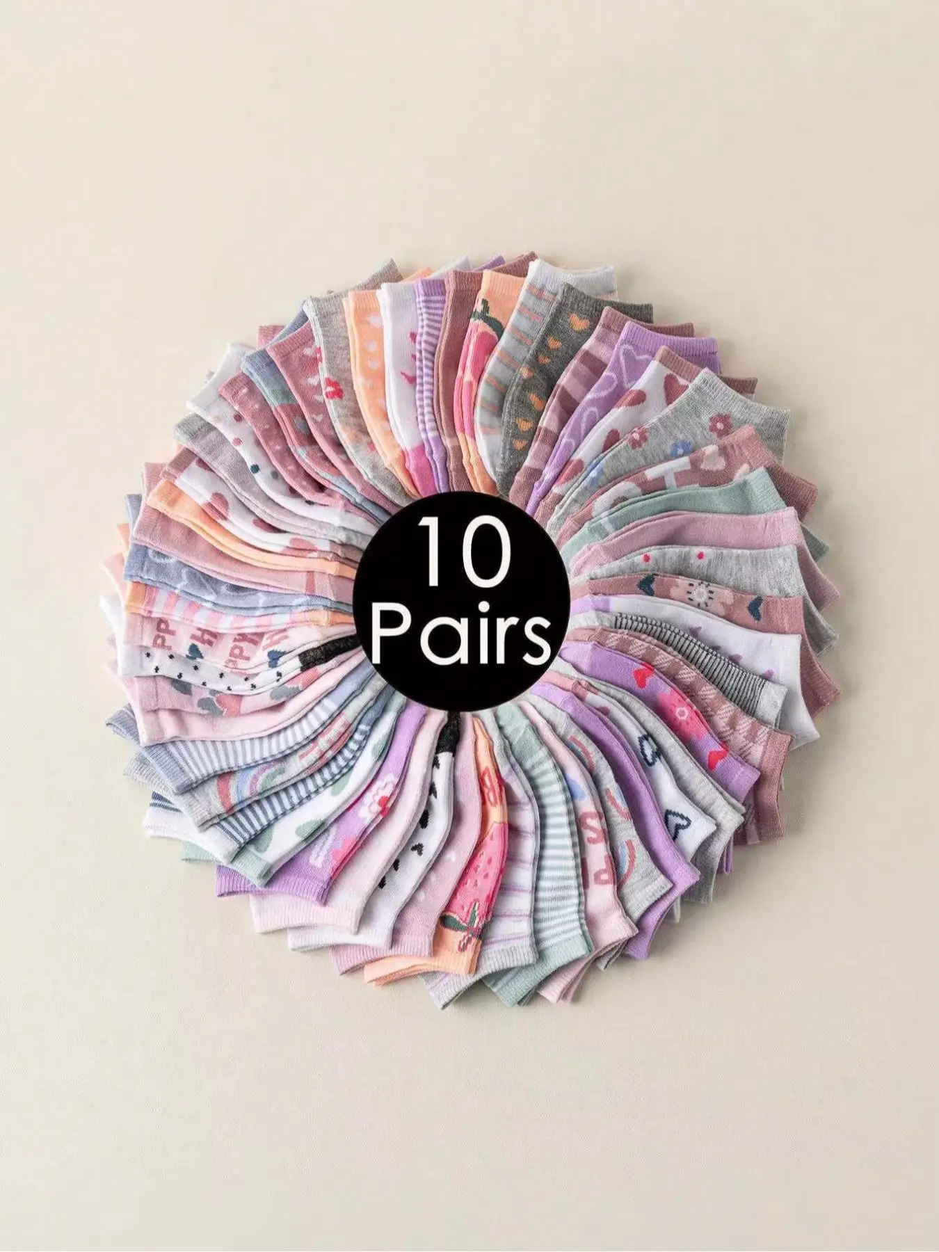 Random Color Girls' Colorblock Print Ankle Socks, Casual Comfortable Breathable Socks for Daily Wear, Kids Socks for All Seasons, Casual Stylish Socks