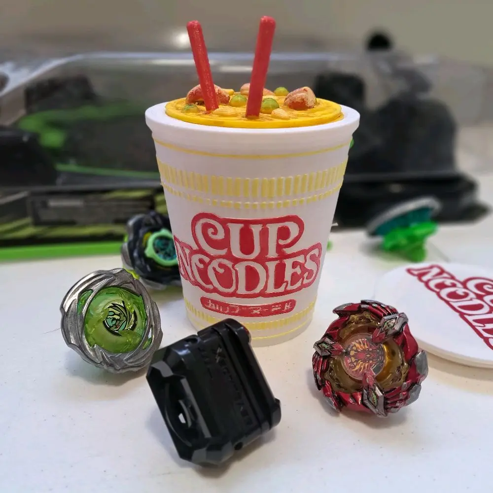 Cup-O-Bey Beyblade X Ramen Proto-launcher grip and bit holder Cup-O-Bey Beyblade X Ramen Proto-launcher grip and bit holder