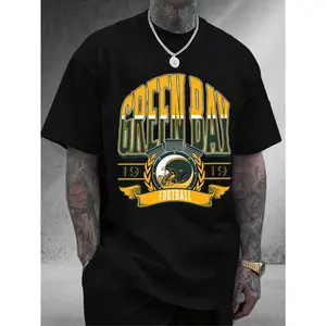 Men'S & Women'S Green Bay Football Graphic T-Shirt - 100% Cotton Unisex Casual Sports Fan Apparel with Team Logo, Comfortable Fit for Casual Attire & Gifts, Football Shirt, Everyday Comfort, Short Sleeve Shirt, Durable Print
