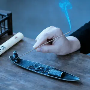 Fisherman fishing with incense burner  a fishing-themed decorative ornament/figurine, Incense Holder