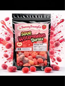 PowderPops Sour Watermelon Gusher Bursts Viral Candy 6OZ Sweet & Sour Snack  Bag