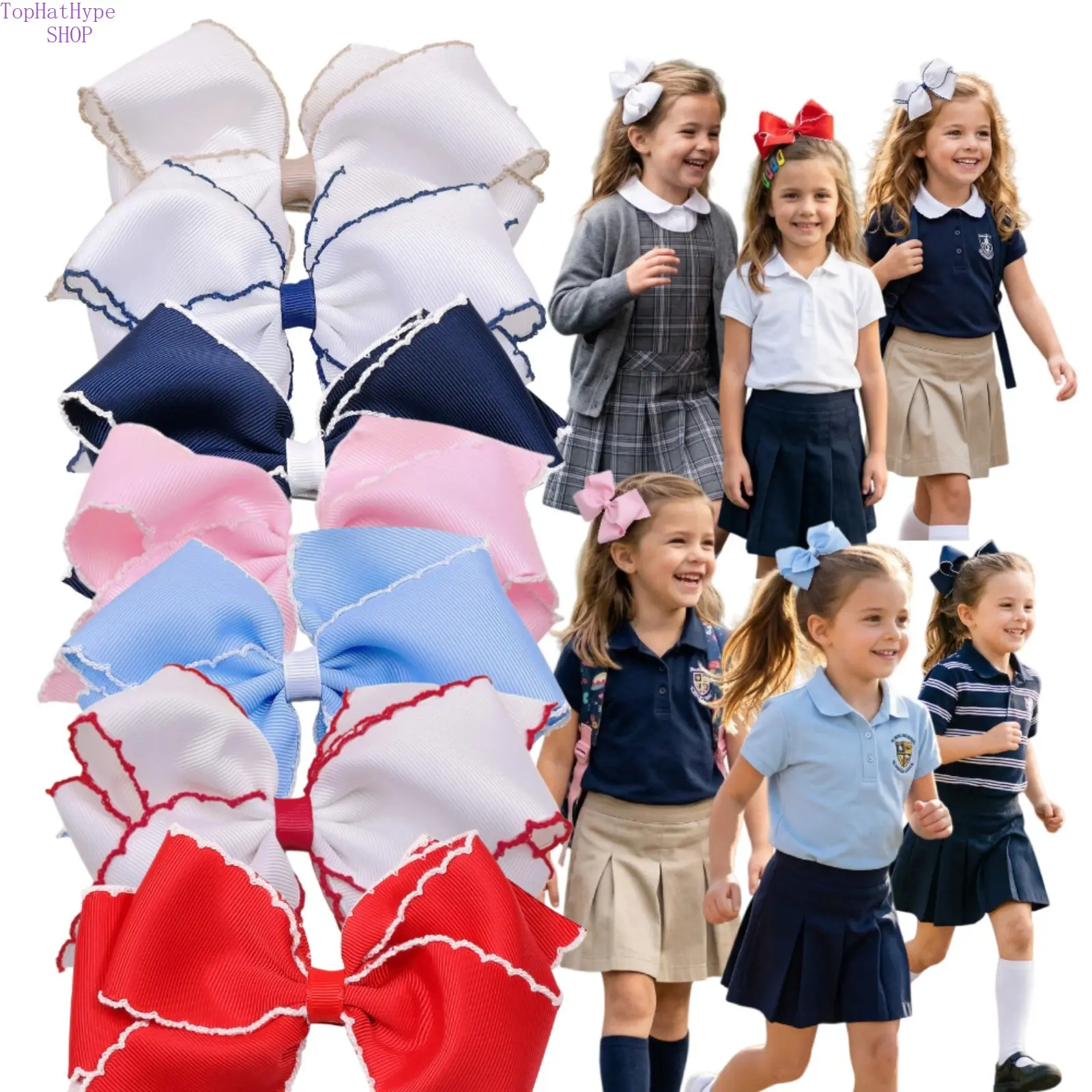 Girls Hook‑Edge 3D Bow Hair Clips, Handmade Woven Webbing Bangs Barrettes, All‑Wrapped Fabric Fringe Hair Pins, Soft Non‑Slip Kids Headdress for Daily Hairstyling, School Wear, Casual Outings & Sweet Princess‑Style Party Looks