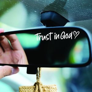 Trust in God Rearview Mirror Car Decal - Car Mirror Sticker