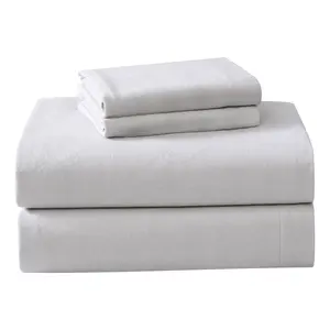Laura Ashley Solid Grey Full Flannel Sheet Set