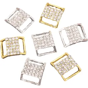 1pc Metal Buckles With Rhinestone For Bikini Bra Decoration Diy Belt Rings Sewing Bag Accessories 15x12mm 10pcs