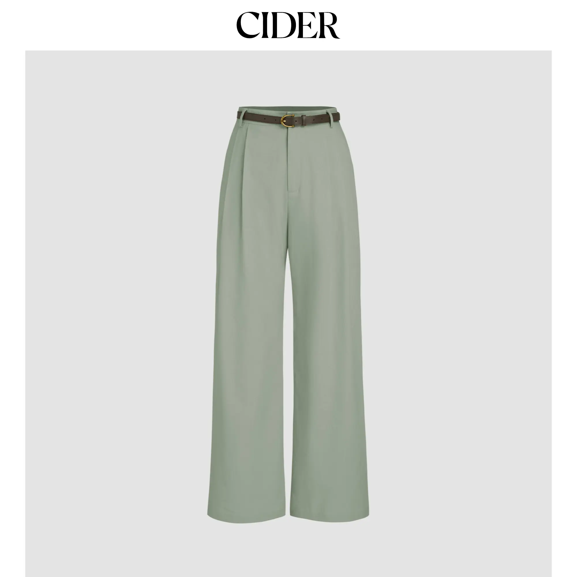Cider [4 colors, size XXS Petite-XL Petite] Petite Linen-blend Mid Rise Solid Wide Leg Trousers With Belt
